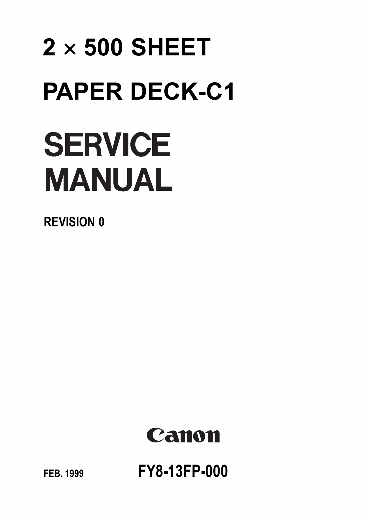Canon Options Sheet2x500 Paper-Deck C1 Parts and Service Manual-1